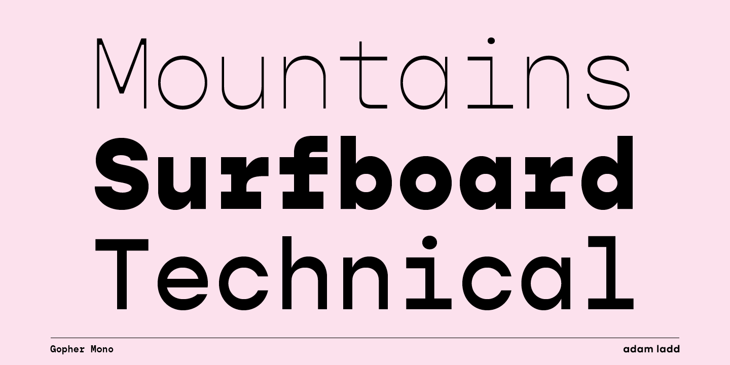 Gopher Mono Extra Bold Italic Font preview